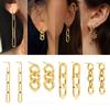 18K Gold Chain Earrings Cuban Chain Chain Long Earrings Atmospheric Premium Earrings Ear Jewelry
