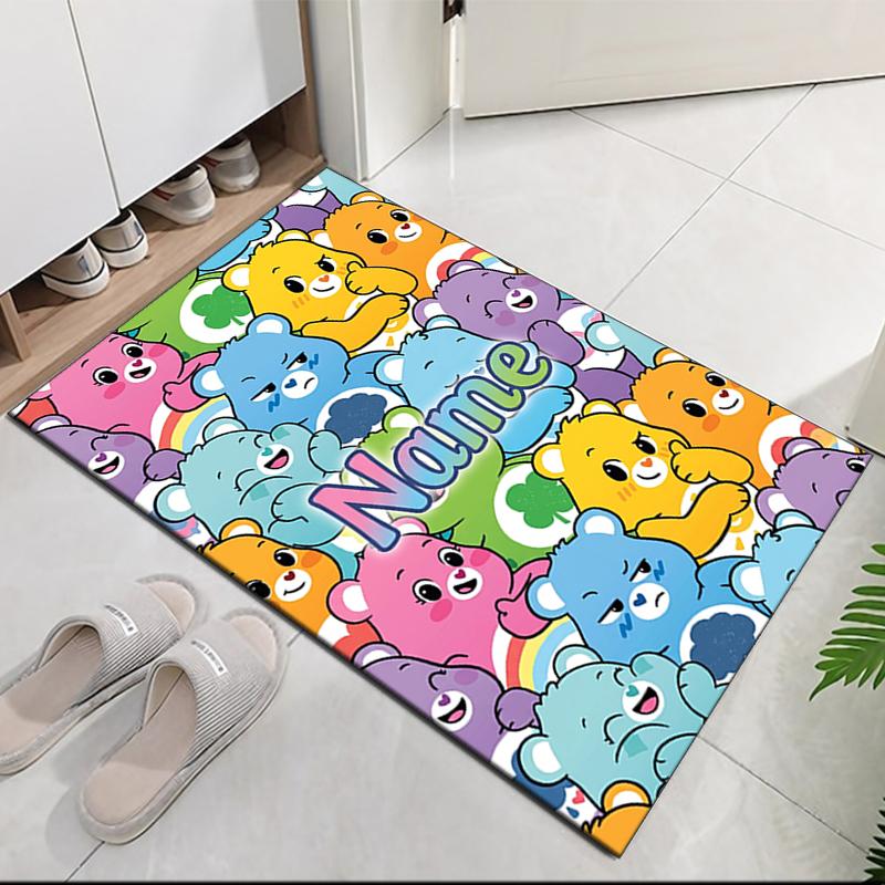 Custom Name Bear Printed Carpet Rug For Office Chair Living Room Bedroom Kitchen Room Decor Gifts
