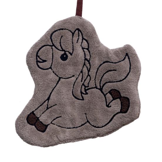 Tecknad Häst Handduk Tvättbar Absorberande Handduk Söt Ponny Handduk med Hängögla för Kök Badrum Heminredning