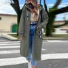 Women's Fashion Jacket Casual Solid-color Long-sleeved Cardigan Hoodie Long Coat