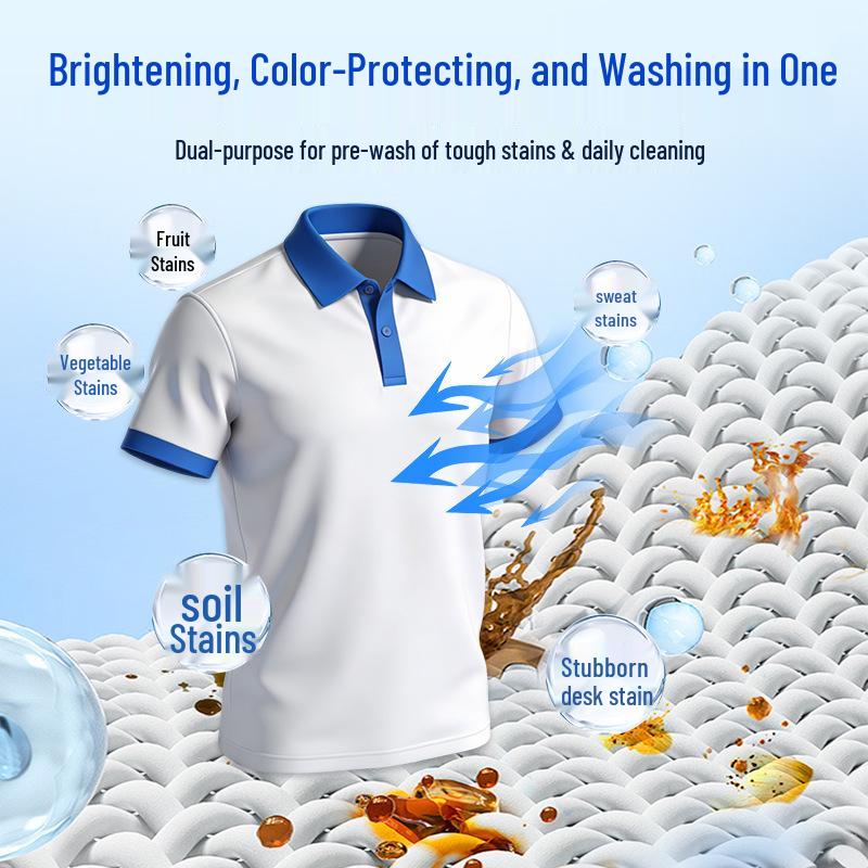 School Uniform Stain Removal Detergent: Powerful De-Yellowing & Whitening Formula for Washing Machines