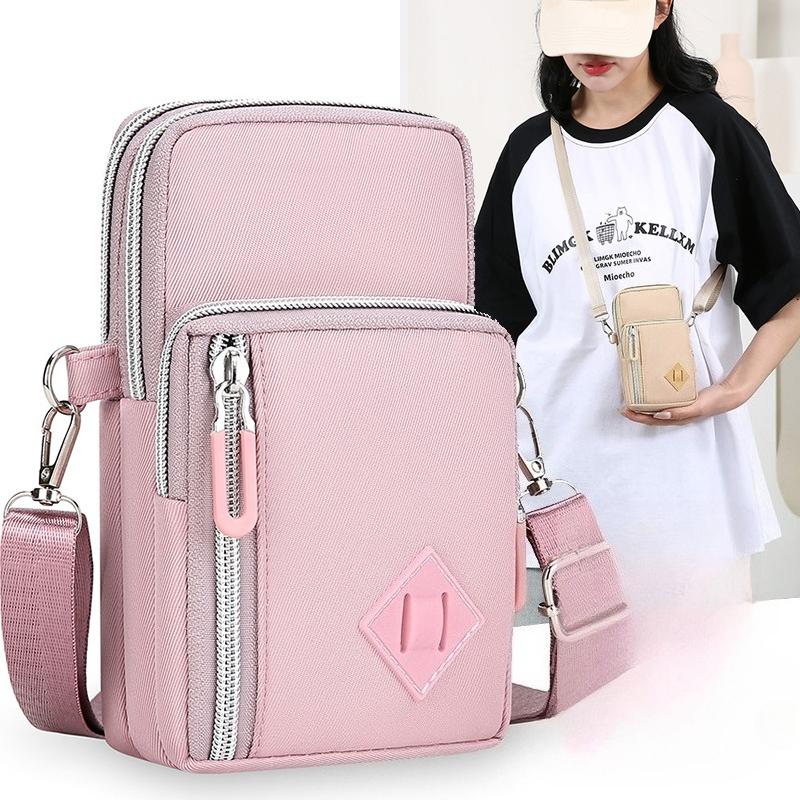 Slim Crossbody Phone Wallet – Water-Resistant Nylon Bag for Women, Adjustable Strap