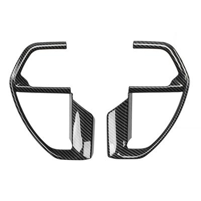 2PCS Steering Wheel Button Frame Cover Trim Left Right Carbon Fiber Color Decorative for Tacoma