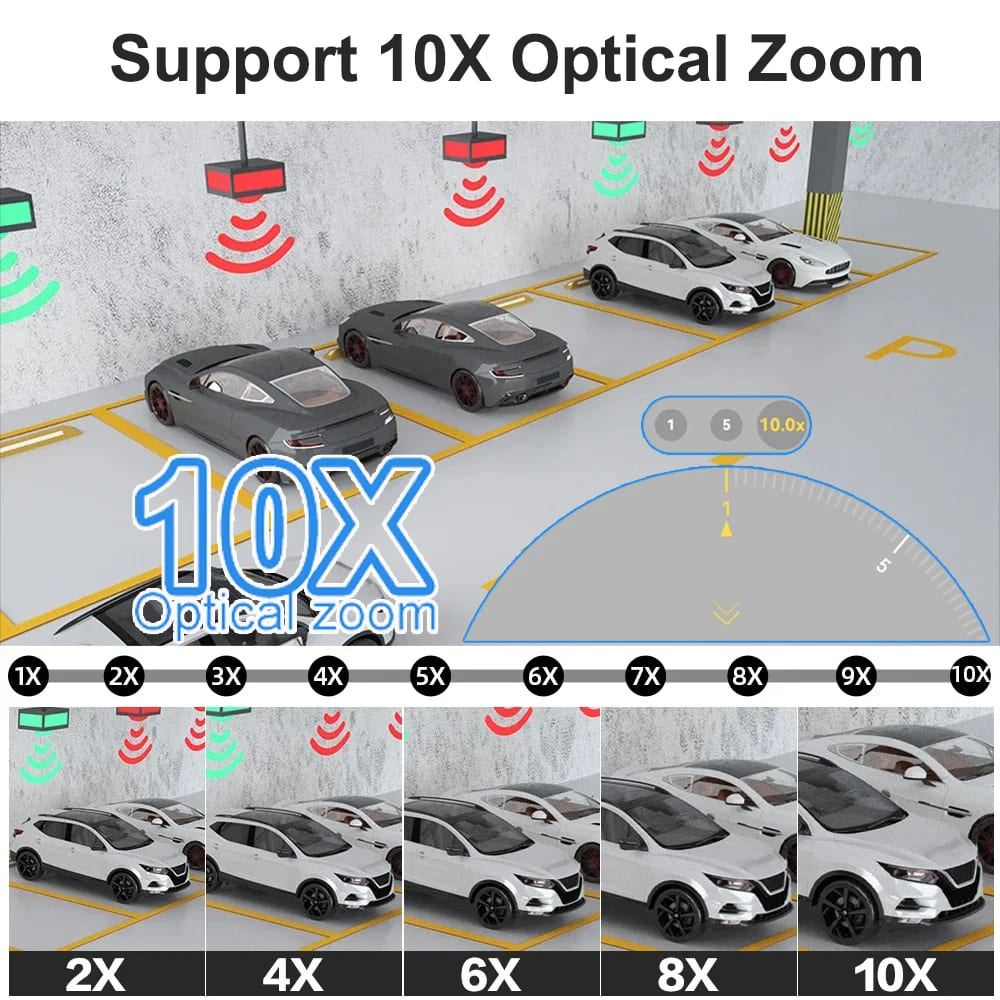 12MP 6K Solar 4G IP Camera CCTV Surveillance 10X Digital Zoom Outdoor Waterproof Monitor Pir Motion Detect Night Vision V380 Cam