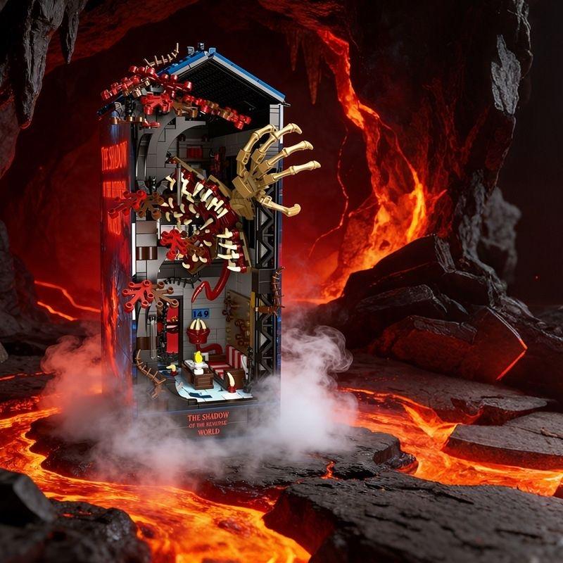 Stranger Things Buchstützen Kompatibel mit LEGO Steinen, Minifiguren, Bausteinen, Puzzle-Bauspielzeug