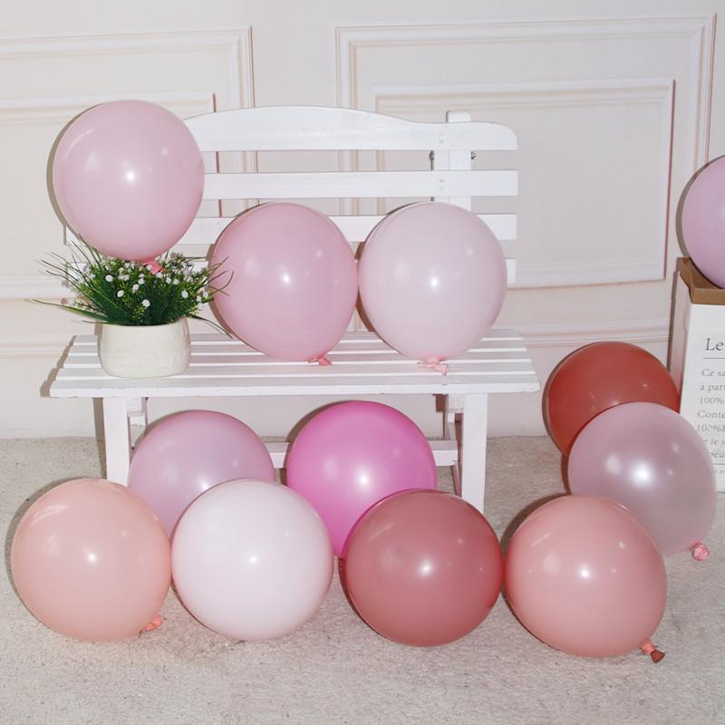 10" Thickened Light Pink Macaron Round Latex Balloons for Birthday Decoration