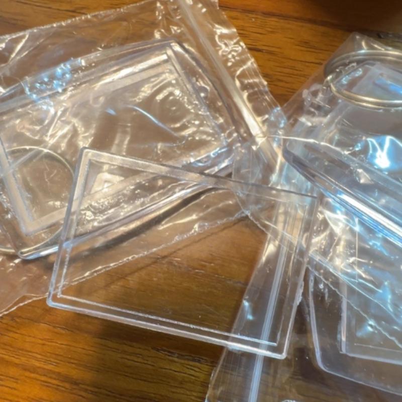 5/50pcs 2025 New Acrylic Transparent Blank Inlaid Photo Keychains Photo Frame Keychain Holder DIY Split Keychain Gift