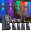 Up and Down Lighting Solar Wall Light, Outdoor Waterproof Wall Washing Sconce, Wireless Solar Powered Lamp for Garden Patio Yard Home Decoration