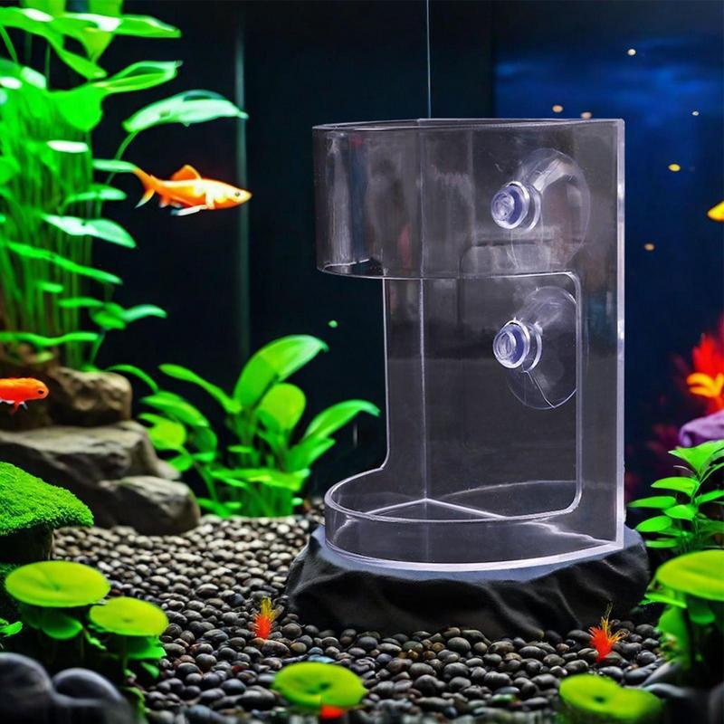 Aquarium Suction Cup Feeder Transparent Strong Adsorption Large-Capacity Feeding Dish for Fish Tank Shrimp Feeder Supplies