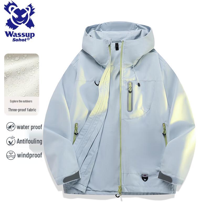 Wassup Sohot Men's Outdoor Windproof Waterproof Hooded Jacket