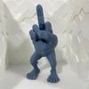 Hand Gesture People Statue Desktop Resin Figurine for Hotel and Living Room Dorm blue