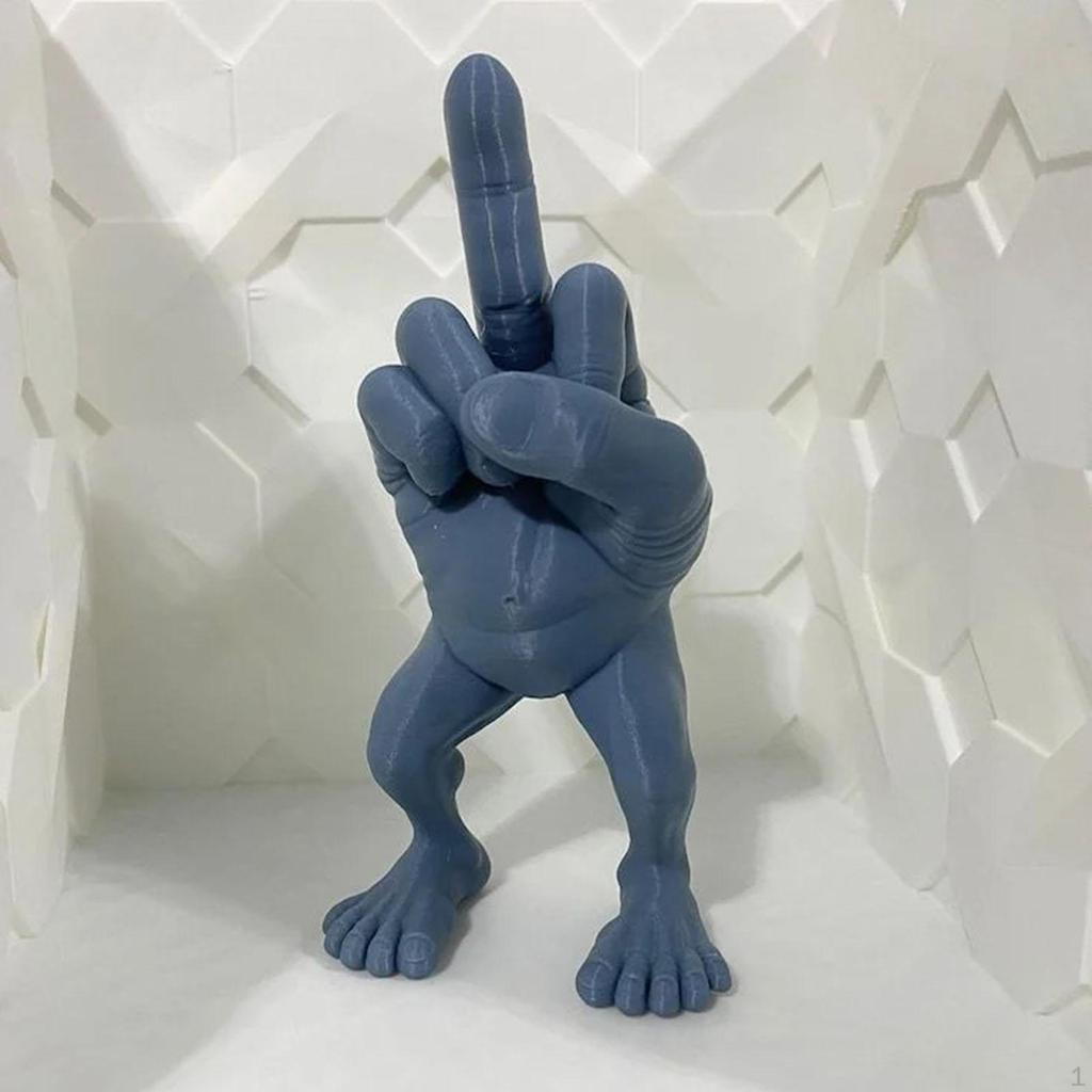 Hand Gesture People Statue Desktop Resin Figurine for Hotel and Living Room Dorm blue