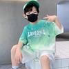 Boys' Summer Suits, Loose Sportswear, Big Children's Tide Brand Fried Street Children's Printed Two-piece Short-sleeved Suit
