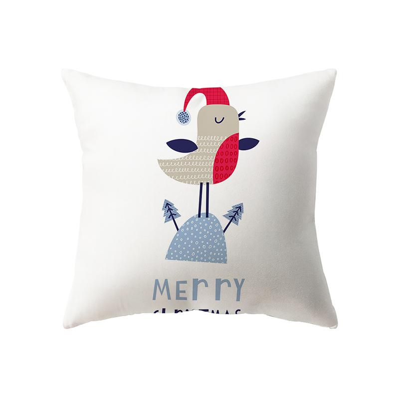 Christmas Decoration Santa Claus Print Pattern Cushion Cover Home Living Room Sofa Decoration Square Pillow Pillow Cover