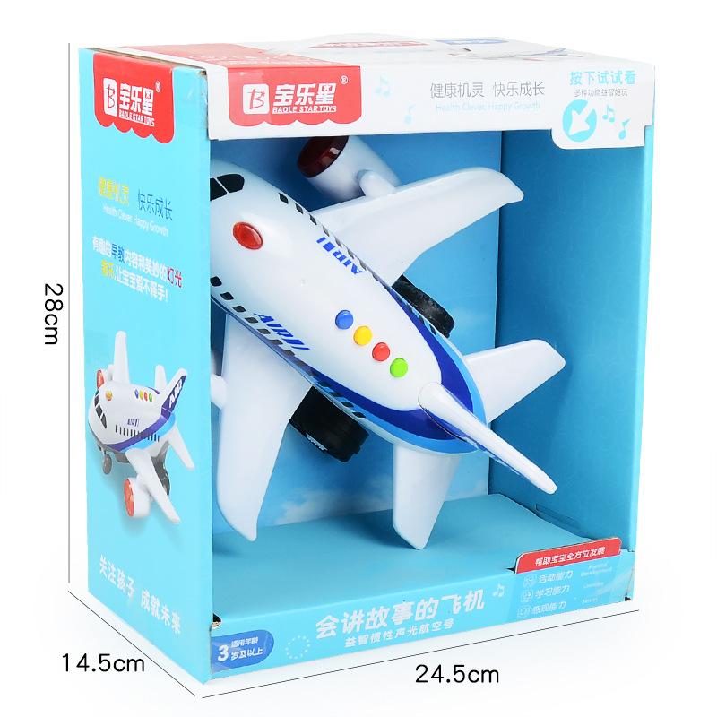 

Звук, Свет, Музыка, Инерциальный самолет, Симулятор повествования Авиалайнер, Модель Airbus Детские игрушки