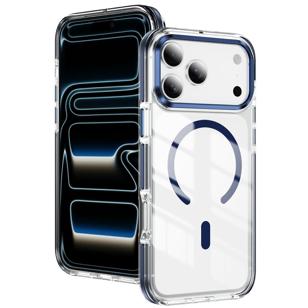 For iPhone 17 Pro Case Compatible with MagSafe TPU PC Acrylic Shockproof Clear Phone Back Cover