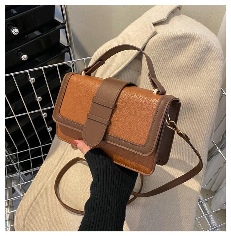Chic Retro New Fashion Simple Handbag Women s 2023 Spring Summer Mini Square Bag Female Urban Minimalist Shoulder Bag коричневый