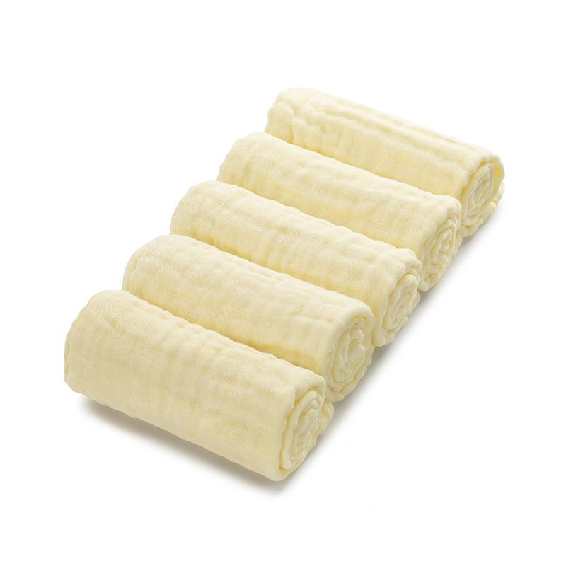 5pcs Cotton Muslin Baby Washcloths Infant Face Towel Soft Newborn Saliva Bibs for Burp Cloth High Absorbent Bath Wipe