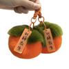 New Faux Rabbit Fur Plush Persimmon Keychain Soft Fluffy Plush Pendant Plush Fruit Key Ring Backpack Bag Keychain On Bag Car Key