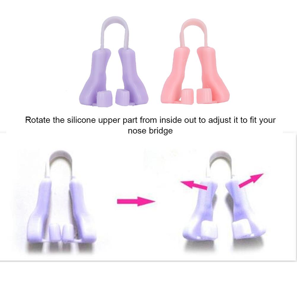 Silicone Portable Nose Up Lifting Clips Nose Bridge Shaping Beauty Clip (PinkPurple)