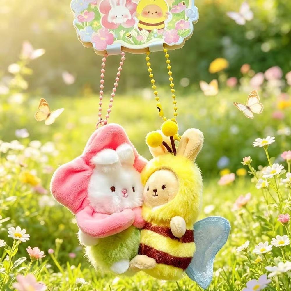Bee Rabbit Flower Fairy Keychains Bag Charms Plush Keychains Magnetic Couple Pendant Backpack