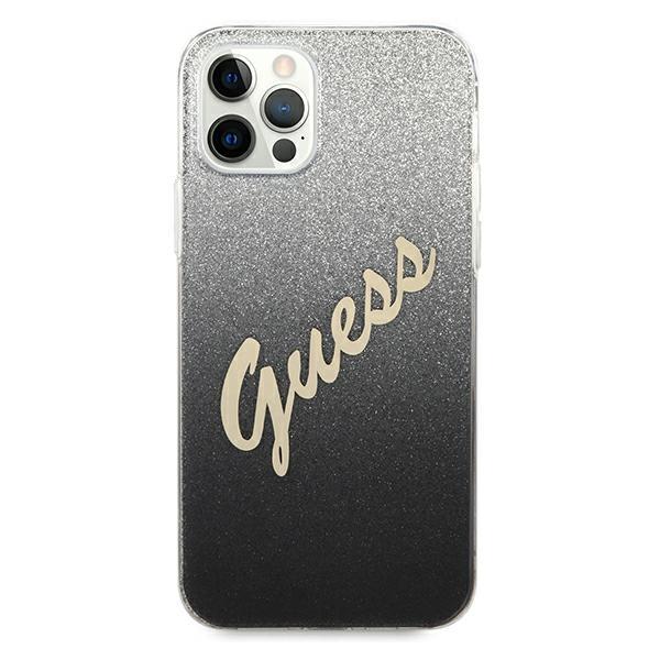 Guess Guhcp12Lpcuglsbk Iphone 12 Pro Max6,7 Czarny/Black Hardcase Glitter Gradient Script