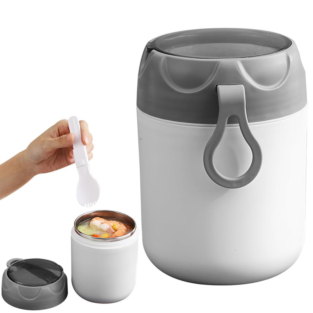kasanidika Insulated Soup Lunch Insulated Bento Stainless 400ml Vacuum Wide Round Mouth Easy Includes Lid and Keeps Food Hot or Easy to Microwave and