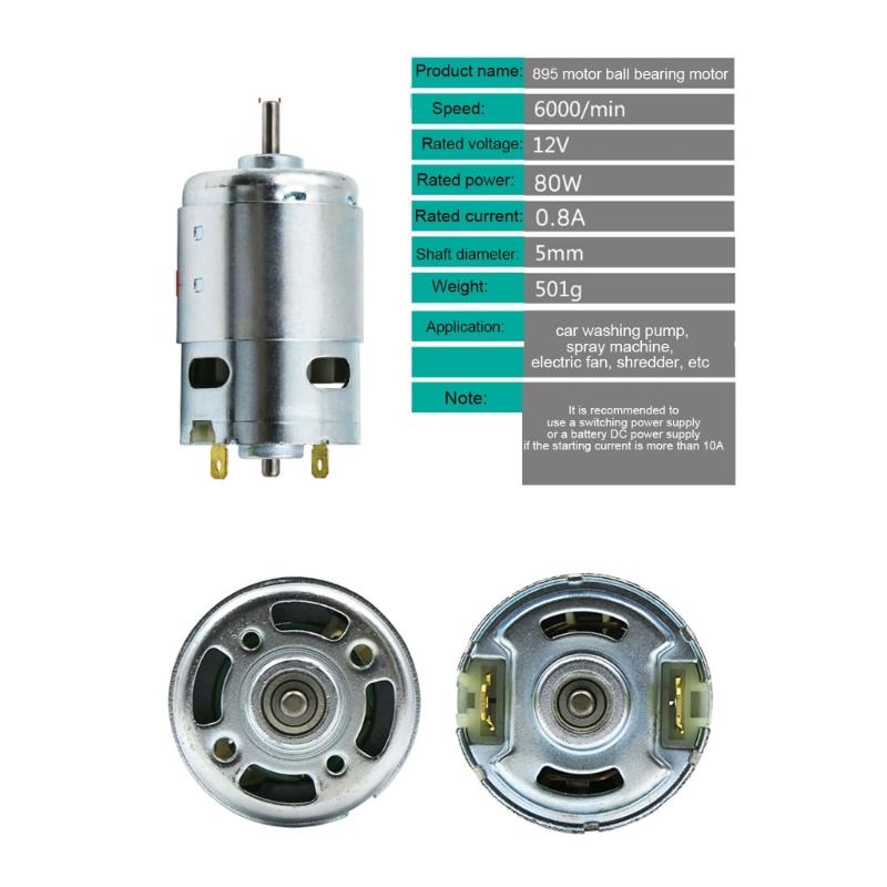 895/795/755 Large Torque Motor 12V 6000RPM 24V 12000RPM Double Ball Bearing