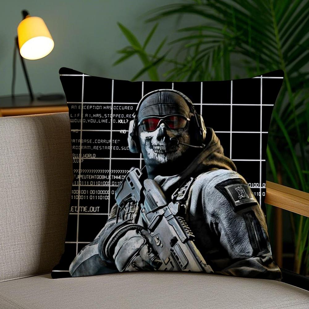 Classic Game C-Call Of D-Duty Cushion Cover Soft Short Plush Double-Sided Printing Home Decor Machine Washable Pillow Case Gift
