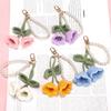 Beautifully Flower Crochet Keychain Yarn Pearls Key Holder Key Accessory for Enhancing Your Bag or Key Collection