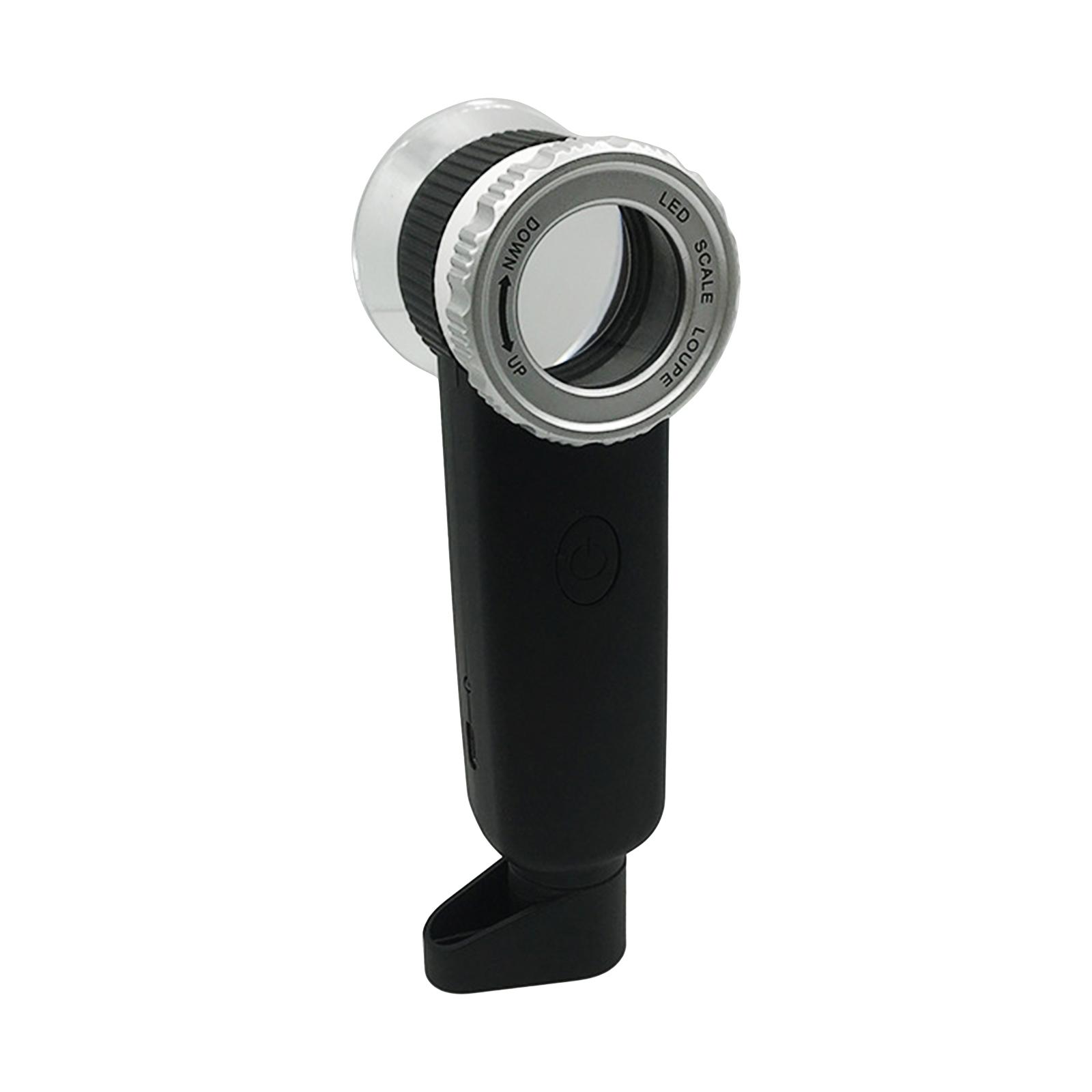 

Кишенькова лупа зі збільшувальним склом із підсвічуванням, що перезаряджається USB, 30X для ідентифікації антикваріату