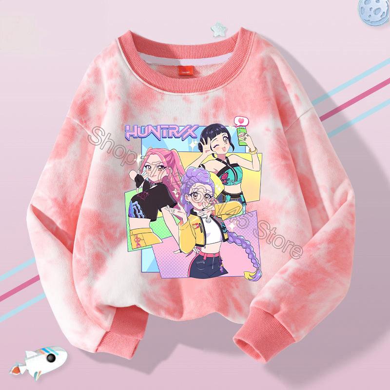 New K Pop Demon Hunters Kids Hoodie Sweatshirt Kawaii Cartoon Printed Tops Boys Autumn Long Sleeves Baby Girl Winter Clothes