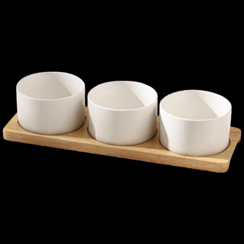 Wutuo Japanese Style Two-Compartment Ceramic Dipping Dish