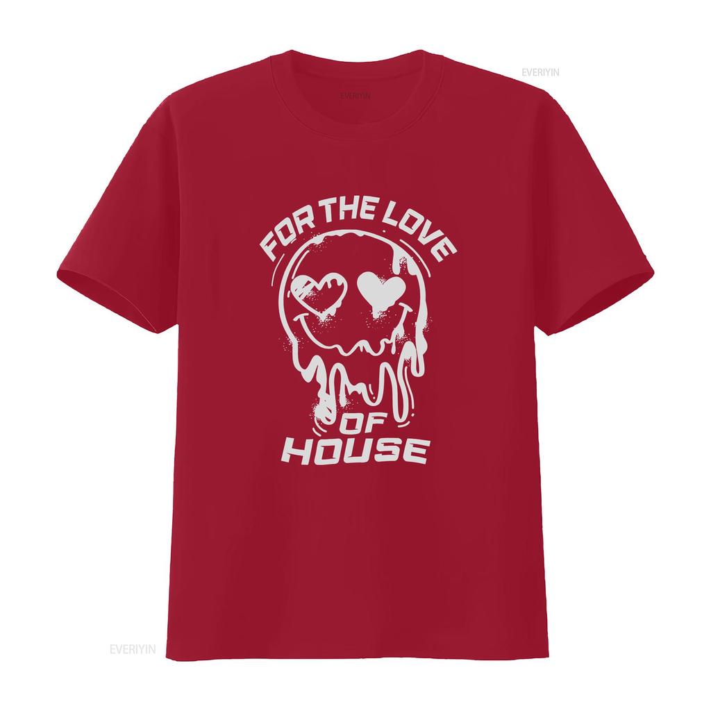 House Music T shirt For The Love Of Rave Clothing Party DJ Lovers vintage Washed Stylish graphic Stretched Soft Versatile