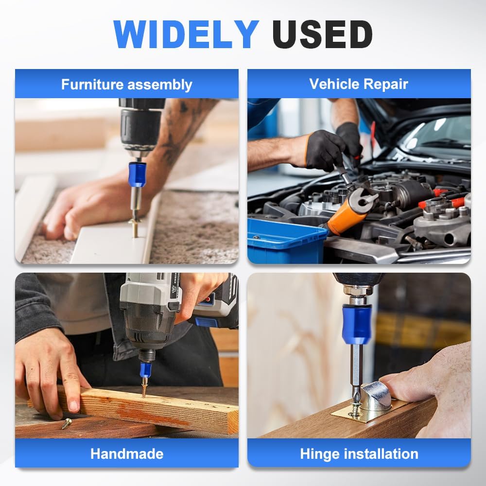 1/5Pcs Magnetic Screw Rings Magnetized Ring Screwdriver Bits Aluminum Alloy 1/4 Inch Shank Screw Bit Magnetic Magnetizer