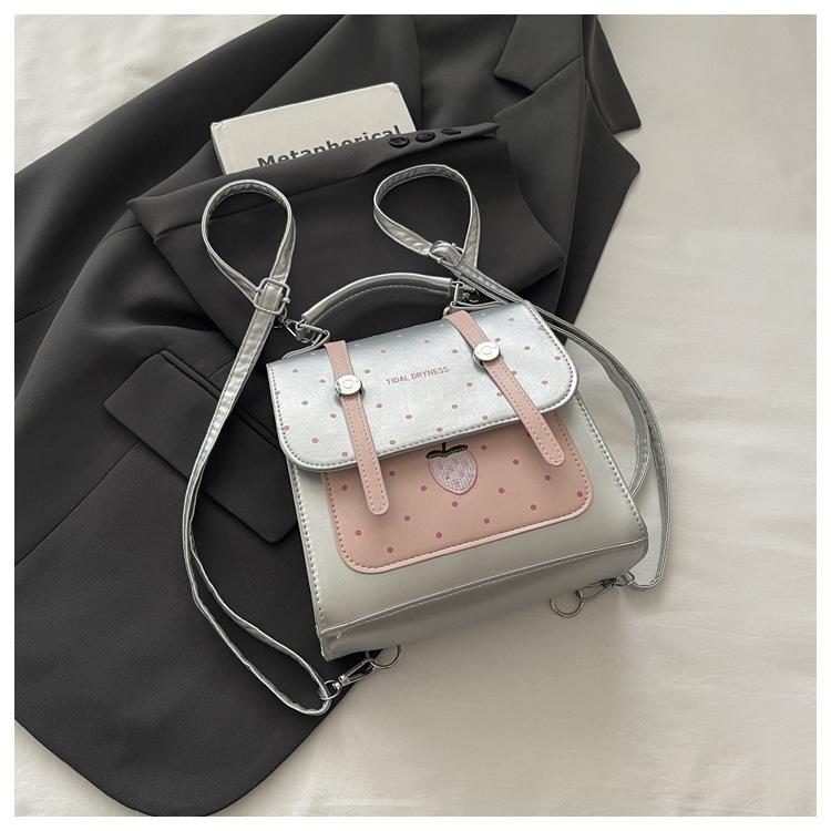 Schoolbag Simple Korean Version Niche Backpack Women's 1011 New Fashion Versatile Portable Polka Dot Backpack Student Class Bag