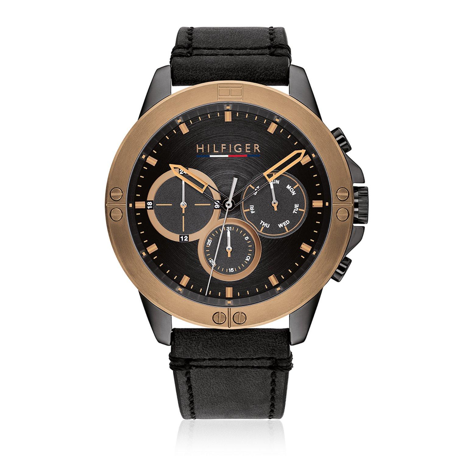 [Tommy Hilfiger] Leather Men s Watch 1791893 Harley