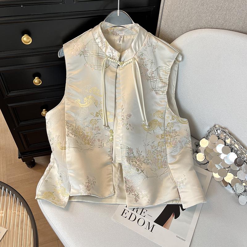 

Новый модный жилет ретро маленький топ жилет год женский жилет XXXL [Recommended 138-75kg]