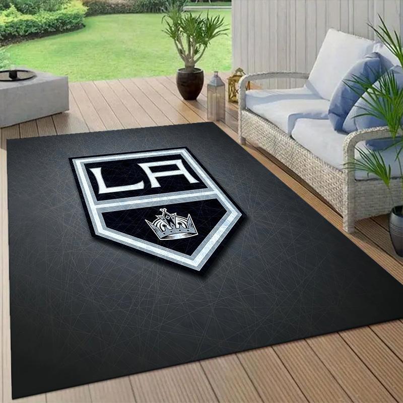 Los Angeles Kings Flannel Pattern Square Carpet,Area Rug,Carpet Rug for Living Room Bedroom Sofa Playroom Decor,Non-slip Floor Mat