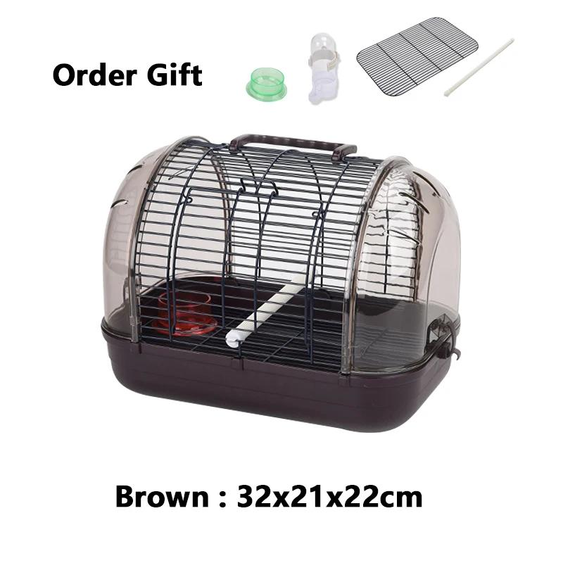 Outdoor Portable Bird Transport Cage Pet Parrot Cage with Feeder Transparent Detachable Small Parrot Carrier Cage Bird Supplies