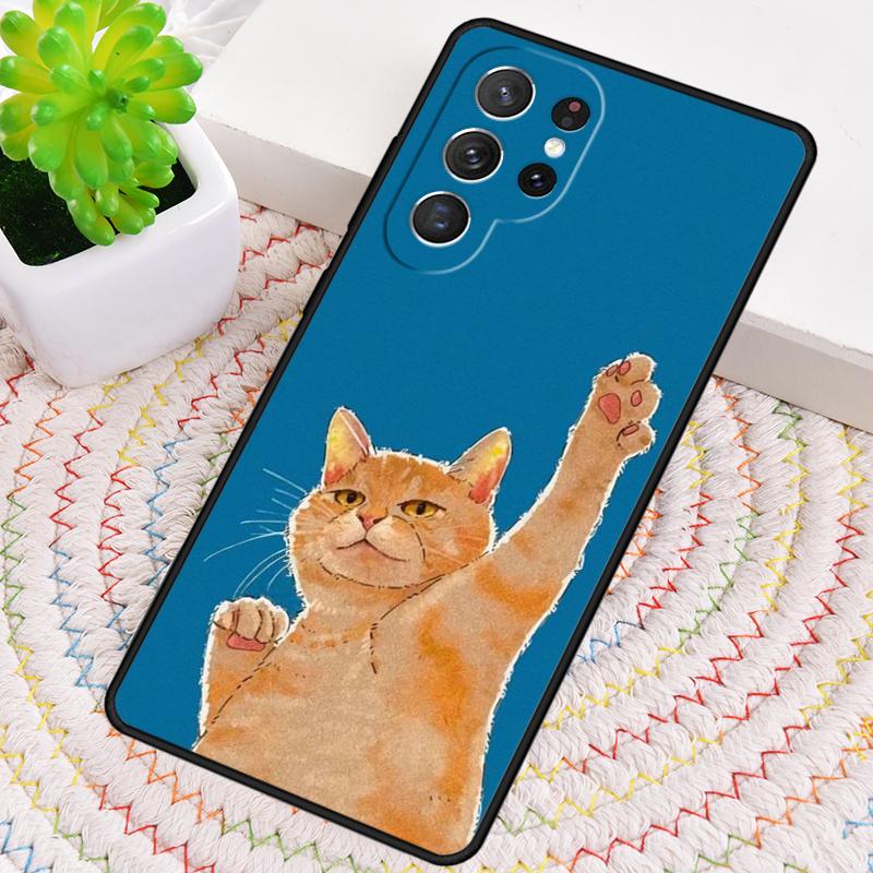 Süße Cartoon-Katze Handyhülle für Samsung Galaxy note 10 pro S26 Ultra S23 S24 FE S25 S21 S22 PLUS stoßfeste Abdeckung