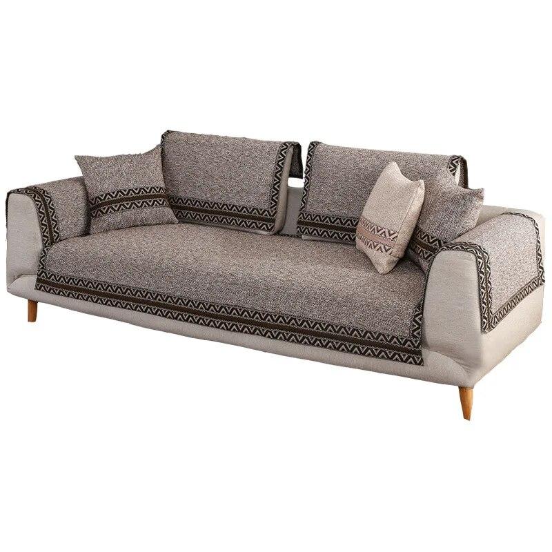 Cotton Linen Sofa Covers for Living Room Corner Sofa Couch Cover Non-slip Sofa Chaise Cover Lounge Sofa Slipcovers Home Decor