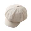 Simple retro plaid face small octagonal hat female fashion painter hat wide brim casual cap