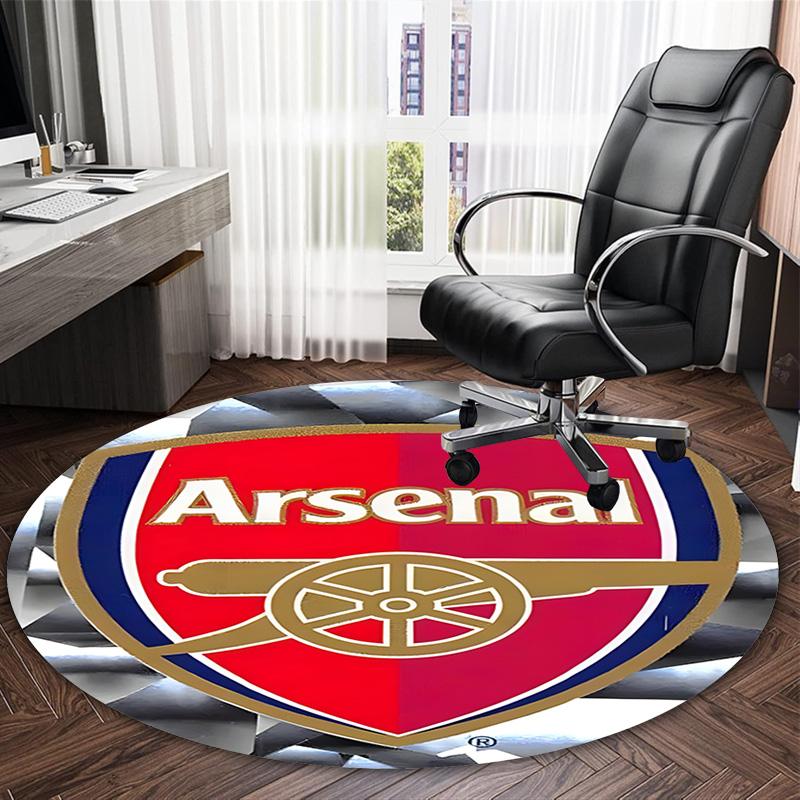 1pc A-Arsenal Carpet, Round Rug, Comfortable, Suitable for Entryways, Living Rooms, Office, And Bedrooms, Christmas Decoration