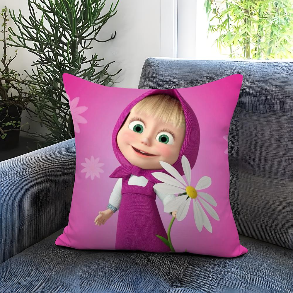 Anime M-Mascha und die B-Bären Kissenbezug Bequemer Wendekissenbezug Ideal für Auto Sofa Schlafzimmer & darüber hinaus