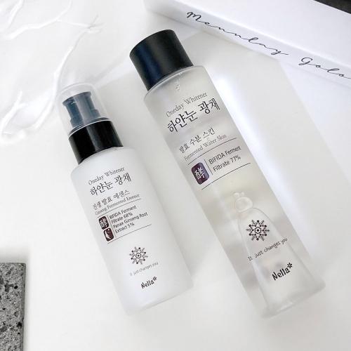 Nella White Snow Glow Fermented Hydrating Toner & Essence Skincare Set 2pcs