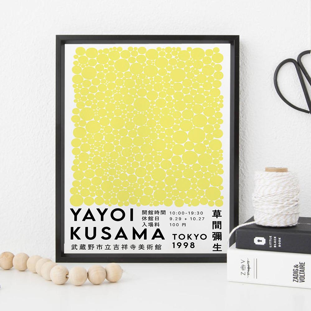Yayoi Kusama Mostra di opere d'arte Poster e stampe Punto wireless Immagini di arte della parete Pittura su tela per soggiorno Decorazioni per la casa