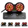 LED License Plate Brake Tail Turn Signal Dual Light For Motorcycle Bobber Cafe