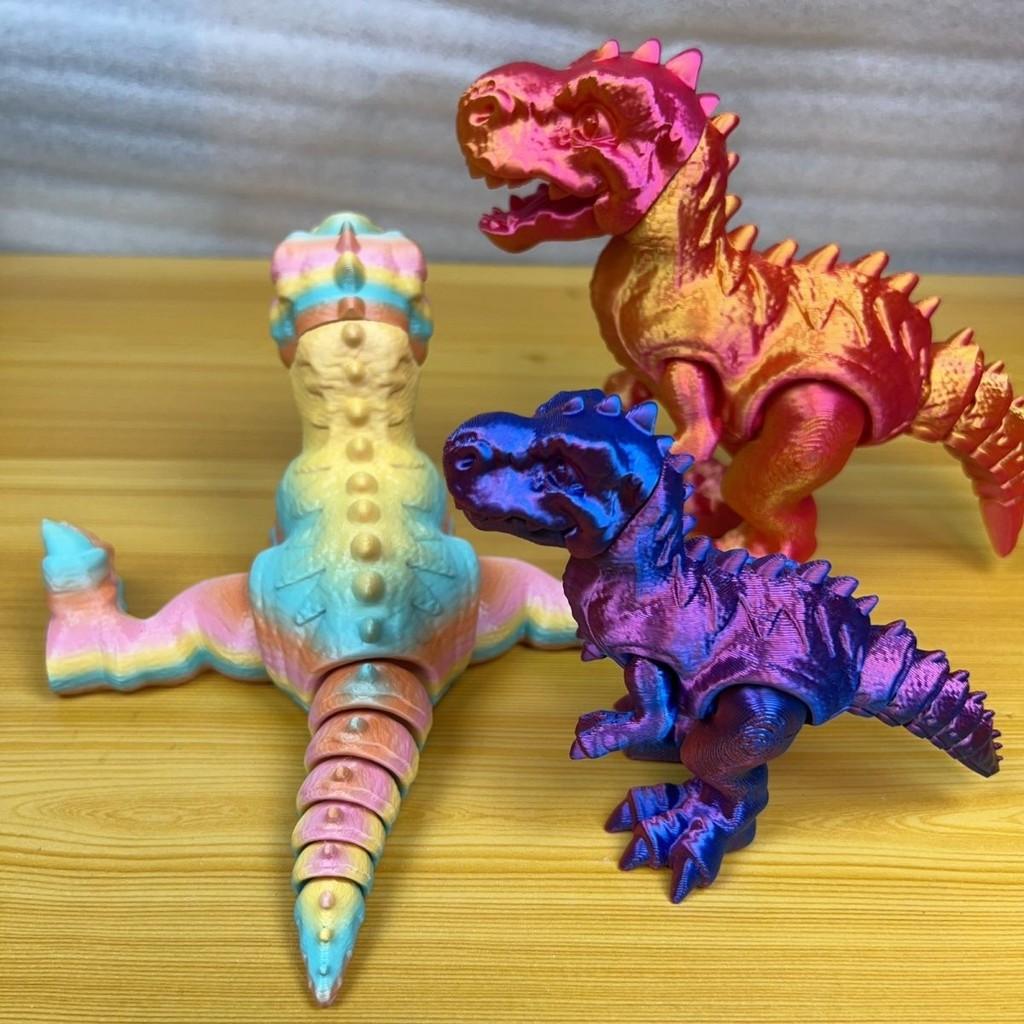 Dinosaur Toy 3d Printed T Rex Kids Creative Multihued Articulated Decor Model For Children