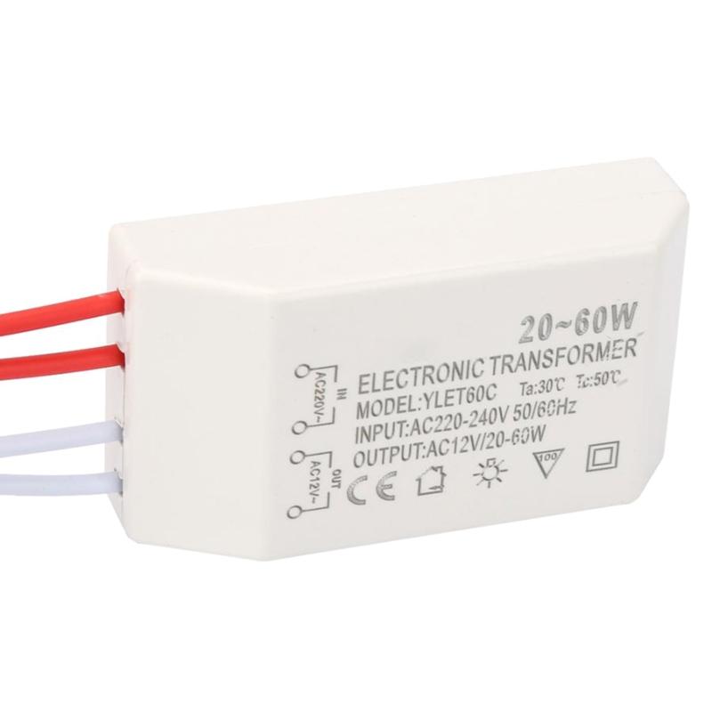 220V to 12V Electronic Transformer AC 220V To 12V 20-60W Halogen Light LED Driver Power Supply Transformer Dimming